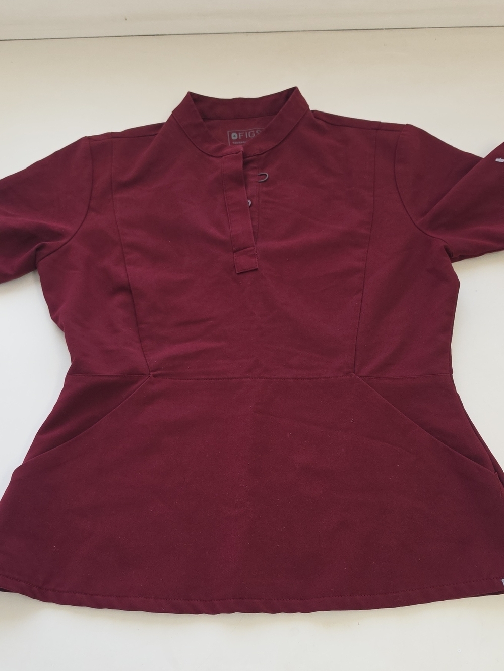 FIGS Burgundy Scrubs Top